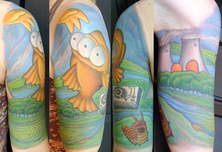 simpsons sleeve tattoo