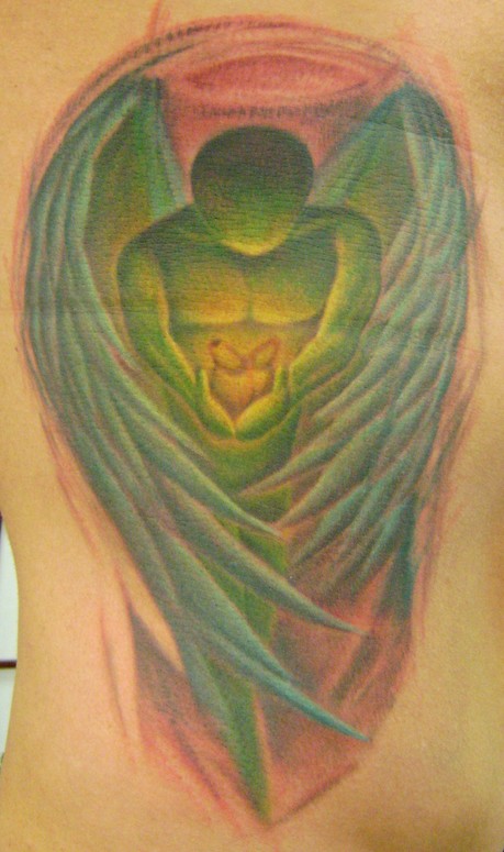 sketchy angel holding heart by Gabriel Cece: TattooNOW