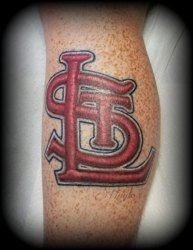 St Louis Cardinals stitched emblem tattoo by Haylo TattooNOW