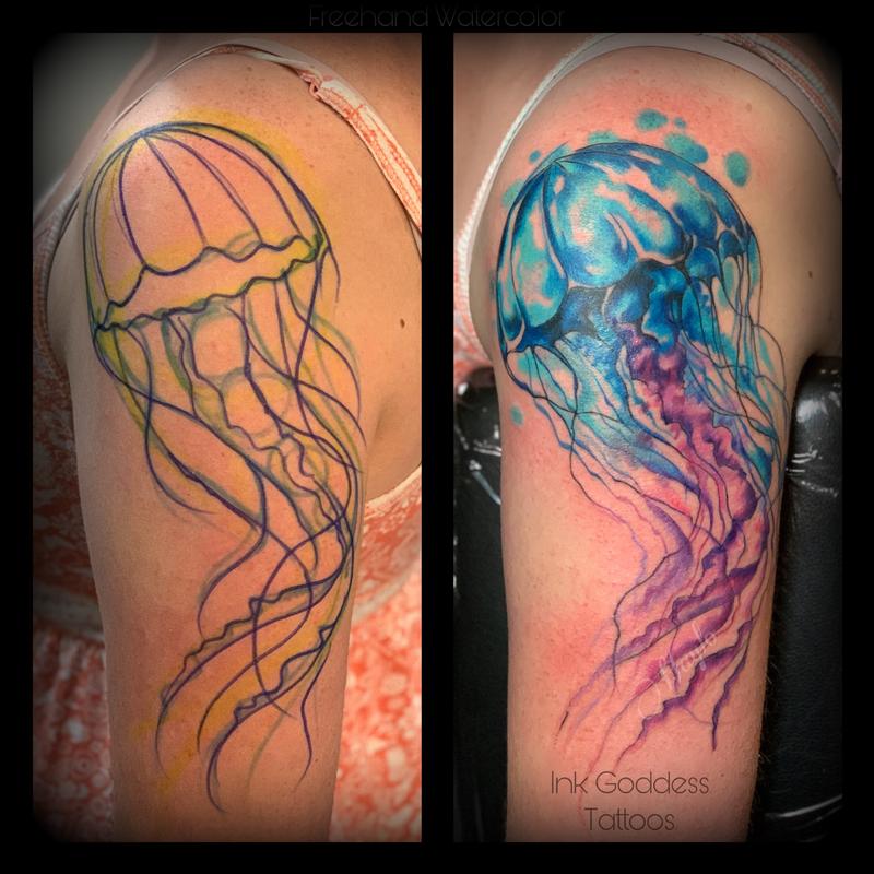 watercolor jellyfish tattoo