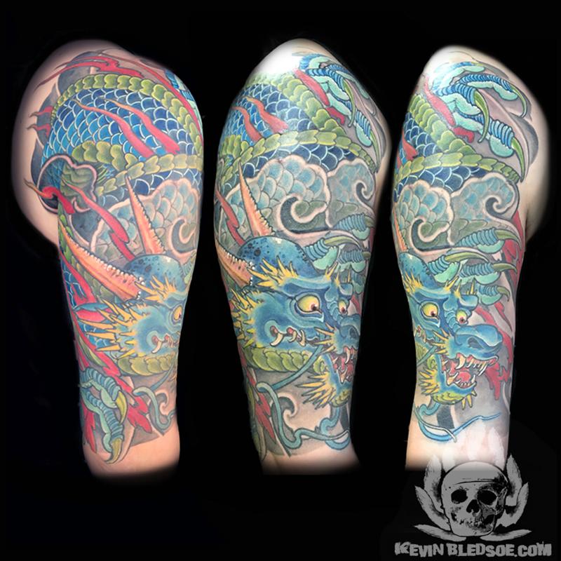 chinese blue dragon tattoo