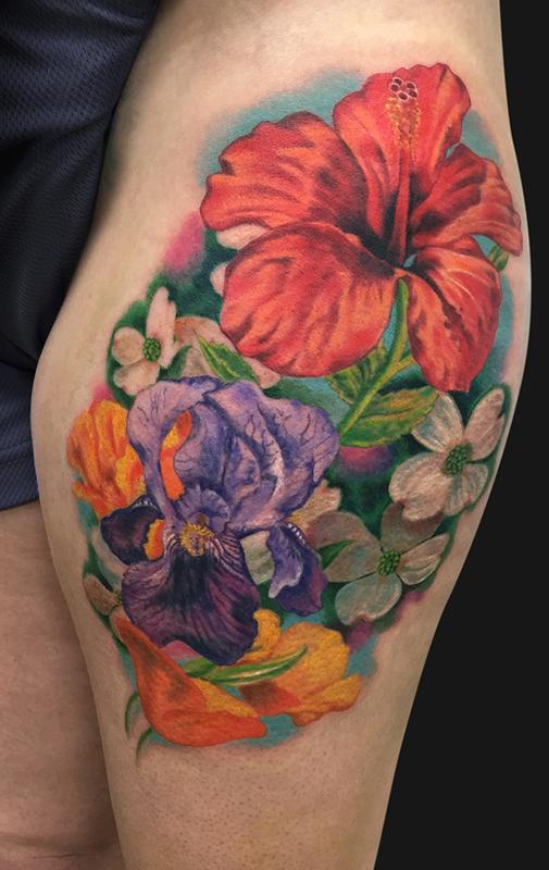 Flower Bouquet Tattoo by Jamie Lee Parker TattooNOW