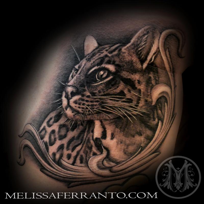 OCELOT PORTRAIT TATTOO by Melissa Ferranto TattooNOW