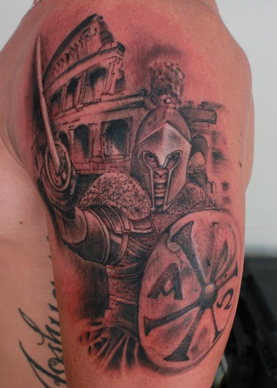roman shield tattoo
