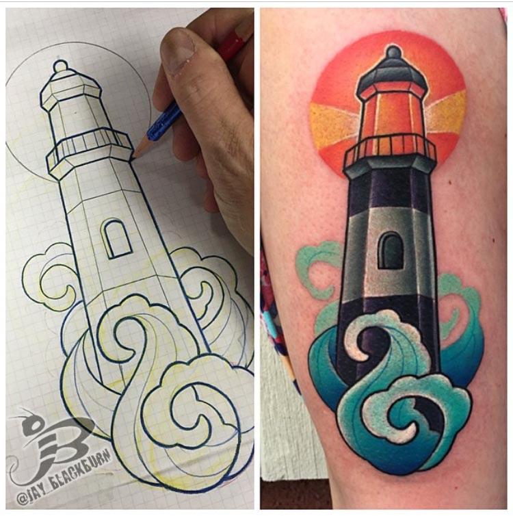 New School Lighthouse Tattoo | new school lighthouse tattoo by jay blackburn tattoonow New School Lighthouse Tattoo | new school lighthouse tattoo by jay blackburn tattoonow