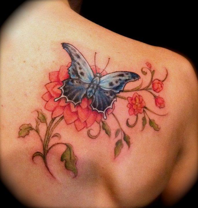 butterfly back tattoos designs