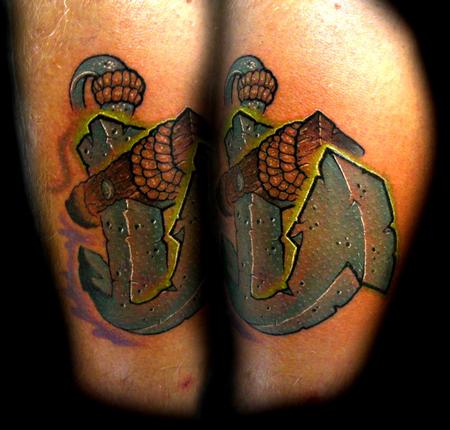 Jay Blackburn - Full color new school animated anchor tattoo