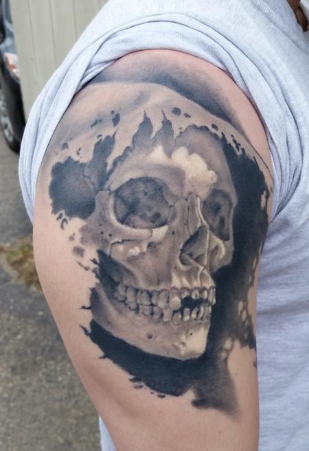 Tattoos - Healed Black and Grey Reaper - 102084