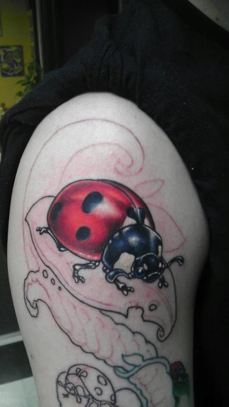 Tattoos - Ladybug/bio organic plant 1/2 sleeve - 65828