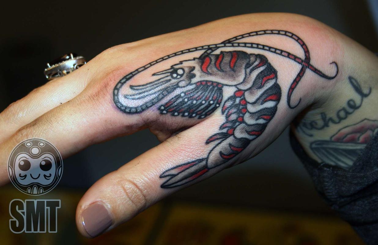Traditional Shrimp Tattoo