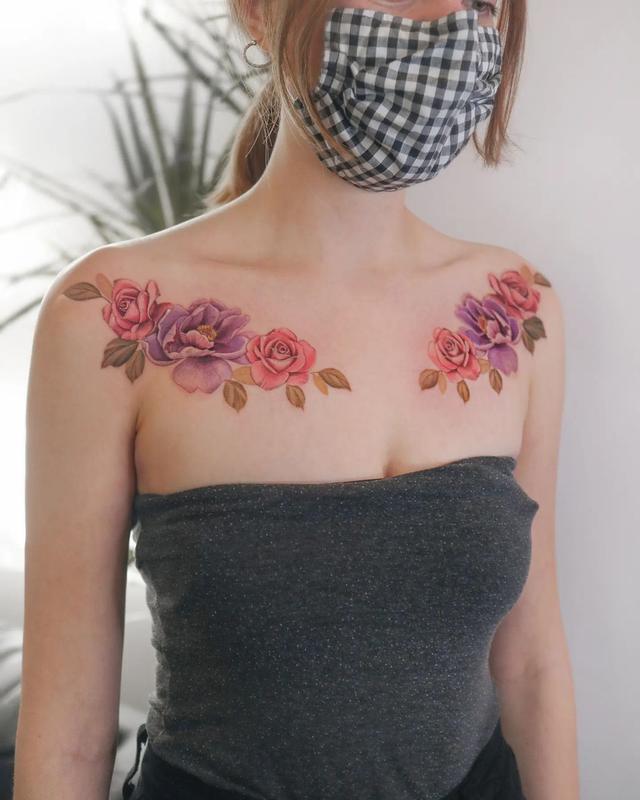 sunflower tattoos on shoulder