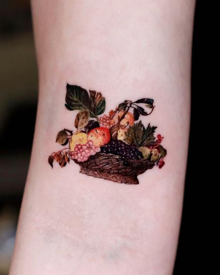 Tattoos - Realistic Fruit Bowl Tattoo - 143374