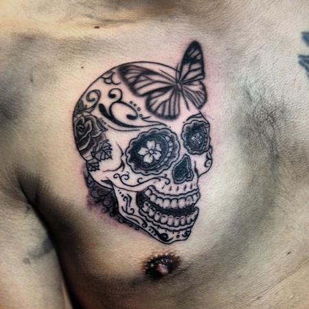 Tattoos - custom sugar skull - 86410