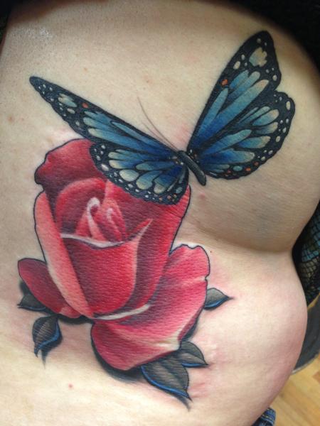 Art Junkies Tattoo Studio : Tattoos : Realistic : Realistic color rose ...