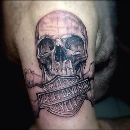 Skull tattoo sleeve ideas, harley skull tattoos, asian flower tattoos ...
