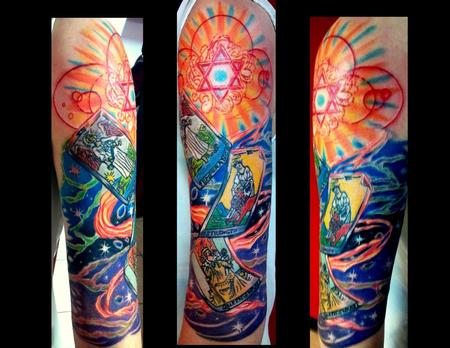 Tattoos - Tarot space half sleeve tattoo - 97838