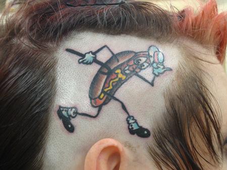 Tattoos - dancing hot dog man - 78177