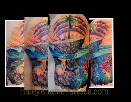 Tattoos - Island under water tattoo - 97850