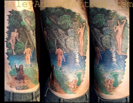 Tattoos - waterfalls and women side piece - 97852