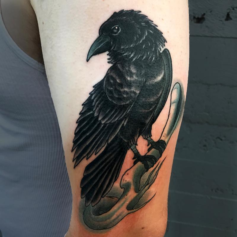 Old crow by Eddie Zavala : Tattoos