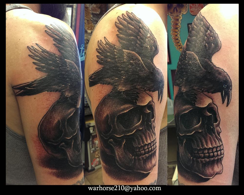 Bird and Skull by Javier : TattooNOW