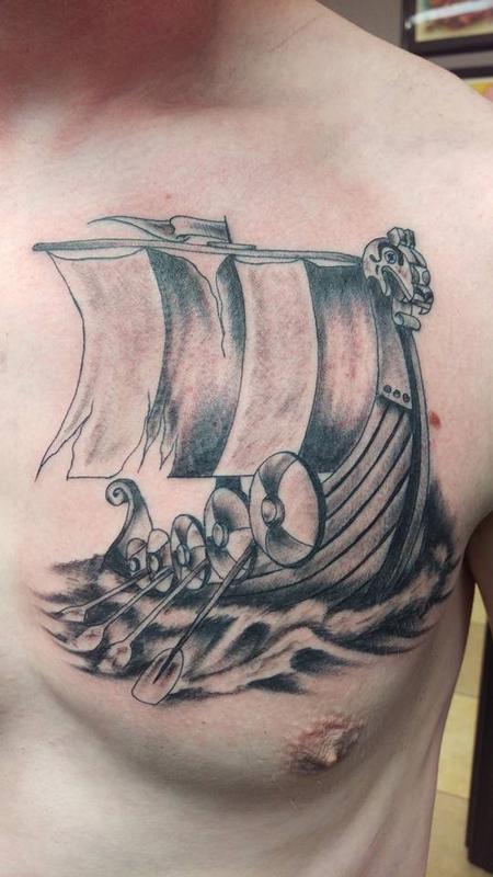 Tattoos - viking ship - 123056