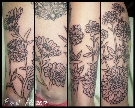 Tattoos - Meggan's Zinnias for Mom - 126397