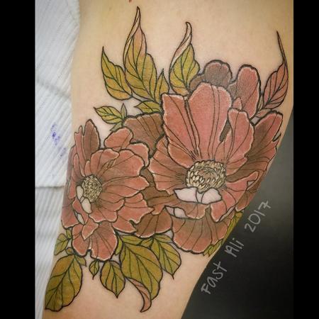 Tattoos - Patty's flowers in muted tones - 128942