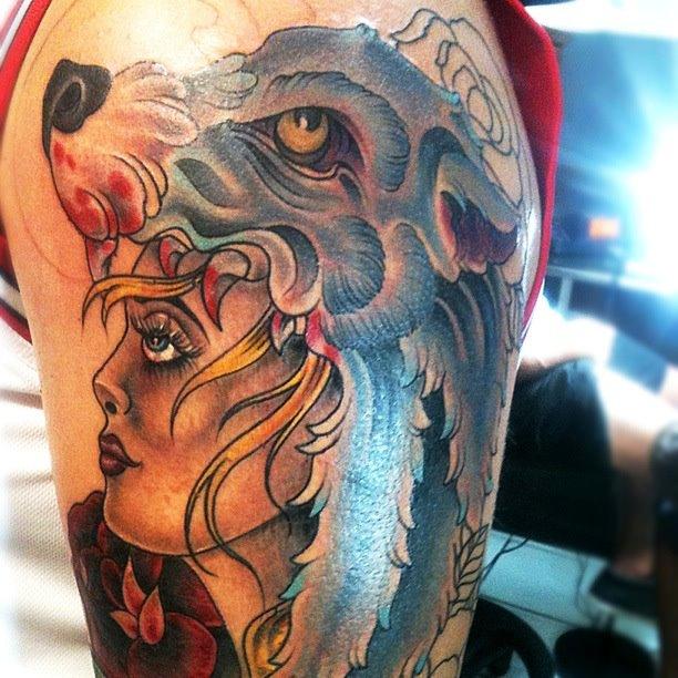 start of an native american sleeve by Cree McCahill: TattooNOW