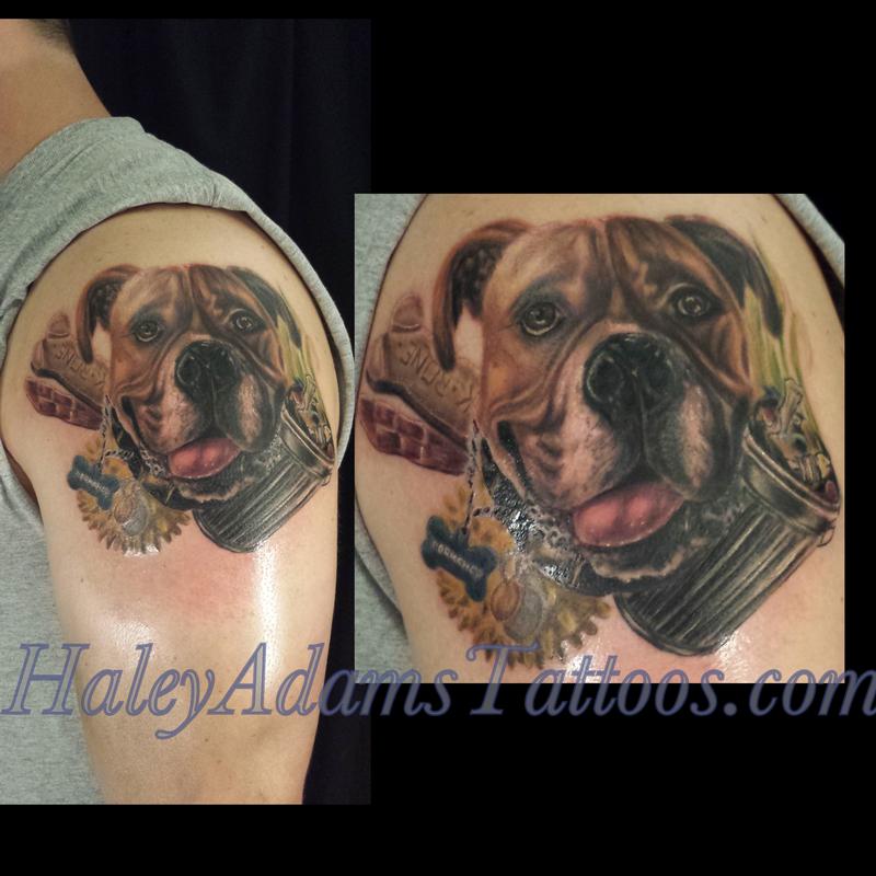 realistic dog tattoo by Haley Adams : Tattoos
