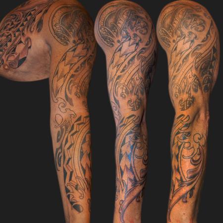Tattoos - tribal Waves sleeve - 108758