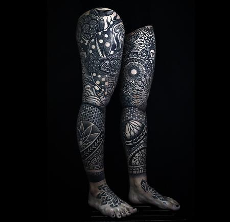 Tattoos - Blackwork Leg Sleeves - 142962