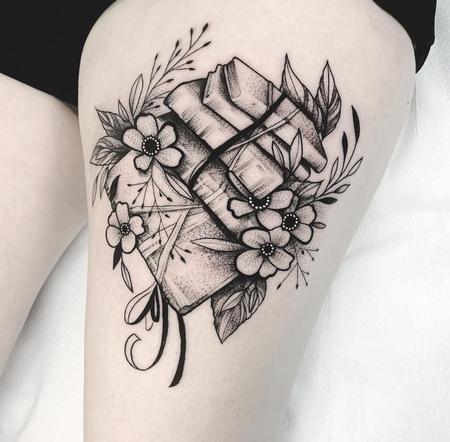 Tattoos - Books & Flowers - 142512