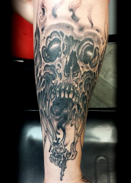 Melting Skull by Lucas Eagleton : Tattoos