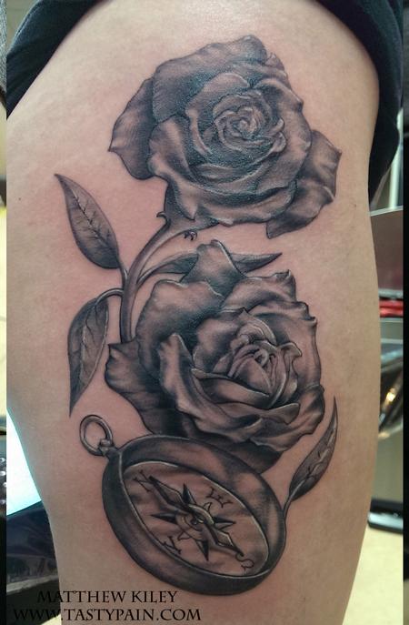Tattoos - rose compass - 92186