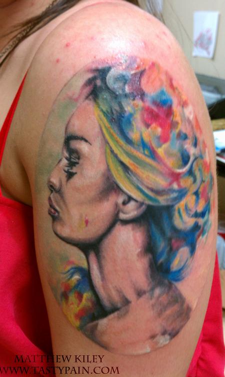 Tattoos - watercolor portrait - 91922