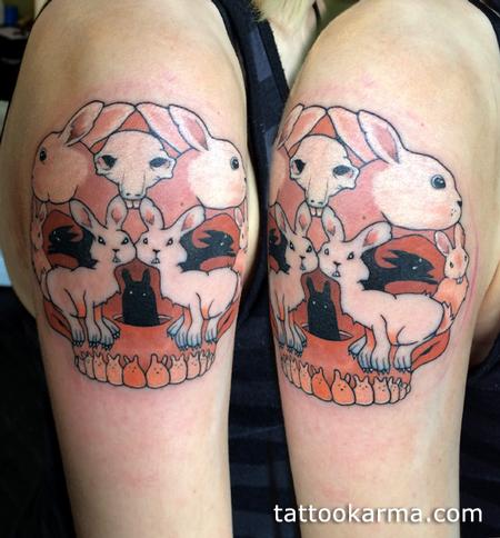 Tattoos - Skull made of rabbits - 85626