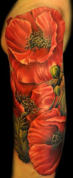 Poppy Flower tattoo by Mathew Clarke: TattooNOW