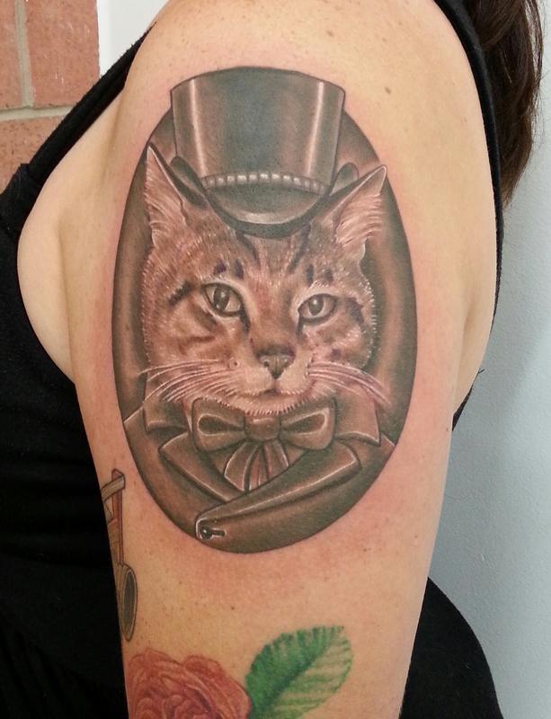 tatuagem de gato vitoriana sorte senhor por Nate castores: tatuagens