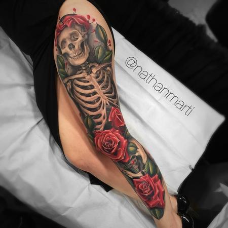 Tattoos - Skeleton and roses - 131560