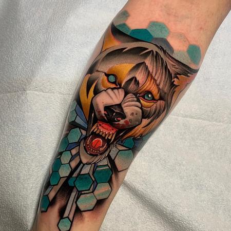 Tattoos - Geometric Wolf Tattoo - 141397