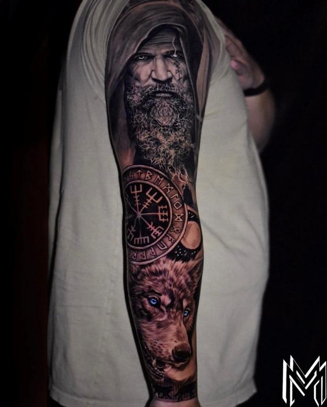 Matt Morrison Odin Sleeve by Matt Morrison : Tattoos