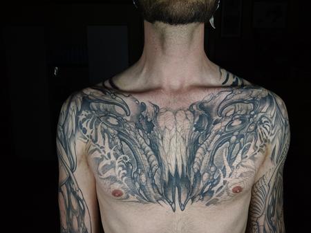 Tattoos - Skull Chest Tattoo - 140257