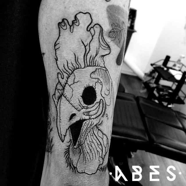 rooster skull by Abes : Tattoos