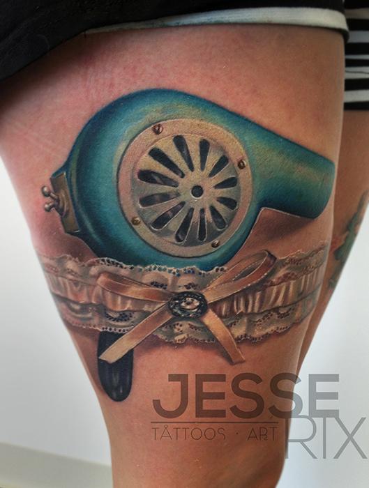 Vintage Blow Dryer Tattoo by Jesse Rix: TattooNOW