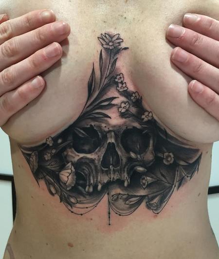 Tattoos - Underboob Skull Tattoo - 122764