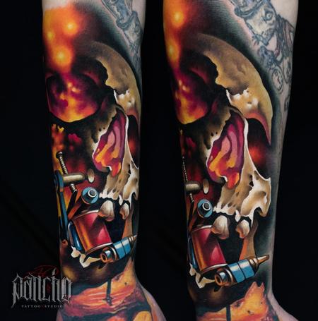 Tattoos - Skull Tattoo Machine - 140260