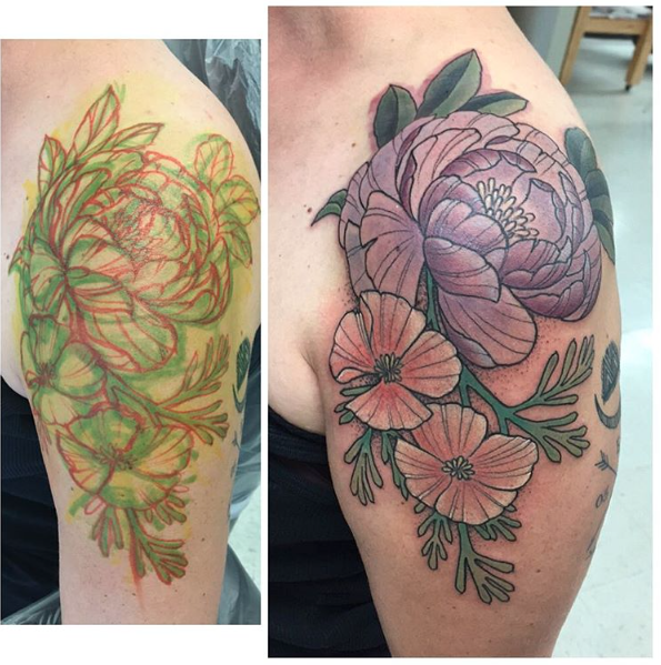 Peony & Poppies by Amy Jiao : Tattoos