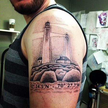 Tattoos - Lighthouse Dotwork - 108348