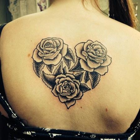 Tattoos - Roses in a heart shape - 108353